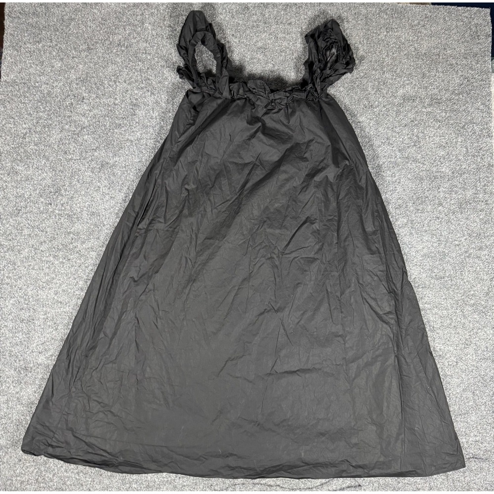 Hyacinth House Dress Womens Small Black Ruffle Strap A Line Midi Sleeveless‎